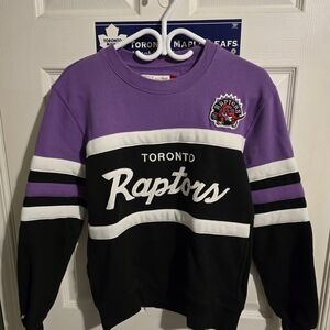 Mitchell & Ness Toronto Raptors Purple Black Crewneck Sweater